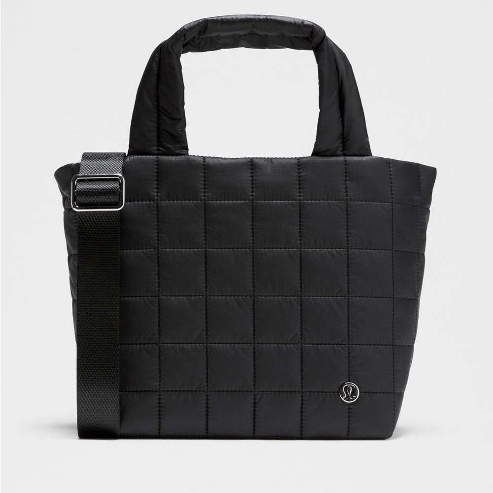 Lululemon Quilted Grid Black Quilted Small Tote 5L